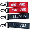 Custom Printing Logo Fabric Motorcycle Lanyard Keychain Wrist Strap Short Fabric Key Chain Lanyard Keychain