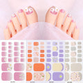 Free Shipping Star Moon Waterproof Durable Foot Toenail Stickers Self Adhesive Glitter Full Toe Nail Wraps for Women Girls