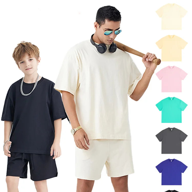 Factory Wholesale Custom Thick Collar Stock Cotton Tshirt White Solid Box Blank Tee Men Black Boxy Fit t Shirt