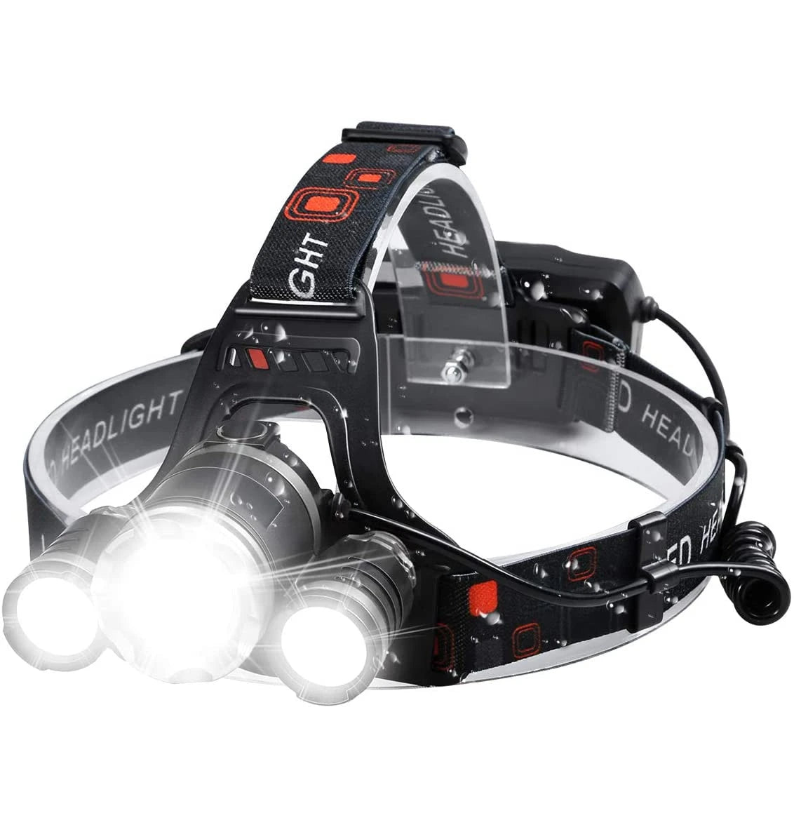 Camping Running Waterproof Headlamps Rechargeable 90-degree Pivotable Led Headlamp