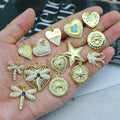 HH1013  18k Gold Plated CZ Cubic Zirconia Ladybug Dragonfly Swallow Insect Heart Charm Pendant for Women Necklace