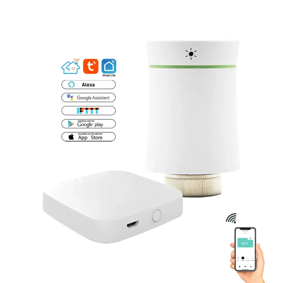 Beca BRT-100 Tuya Zigbee Smart Trv Programmable Radiator Valve Automatic Heating Thermostat for Hotel Use Modern Design