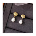 Retro Design 925 Sterling Silver Imitation Pearl Shell Stud Earrings for Women Jewelry Accessories YB-XY-096