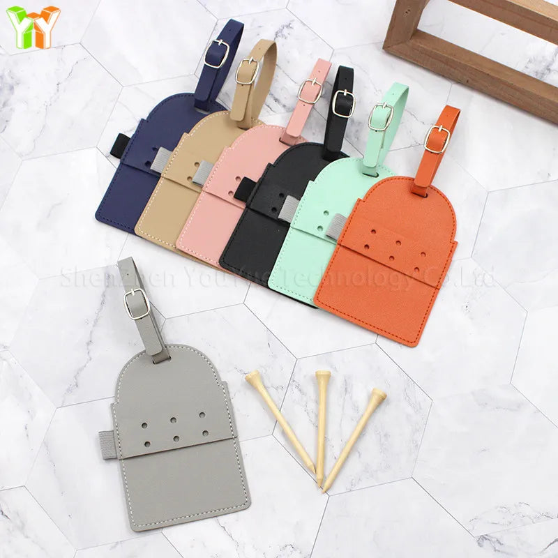 YY Stock Wholesale Golf Accessory PU Leather Golf Tee Case Personalized Logo Customized Tee Holder Belt Perfect Gift for Golfers