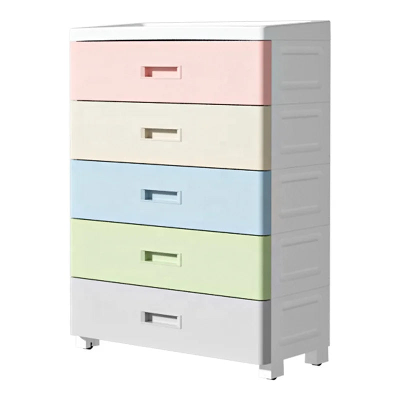 Hot Sale Korean Style 5-Layer Large Space Injection-Molded Plastic Storage Cabinet with Drawer for Clothes Bedding Living Room