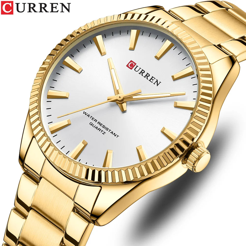 CURREN 8425 Men's New Simple Sport Quartz Watches Business Casual Analog Quartz Luminous Hands Stainless Steel 22mm Perfect Gift