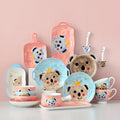 Hand-painted Cartoon Crown Bear Ceramic Bowl and Plate Set Cute Girlish Creative Personality Oatmeal Japanese Breakfast Tablewar