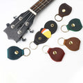 Quick Shipping Genuine Leather Guitar Picks Case Portable Guitar Pick Holder Keychain Case Gift for Him Guitar Lover