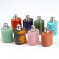 Healing Crystal Perfume Bottle Stone Pendants Gemstone Rounded Rectangle Pendant for DIY Jewelry Making