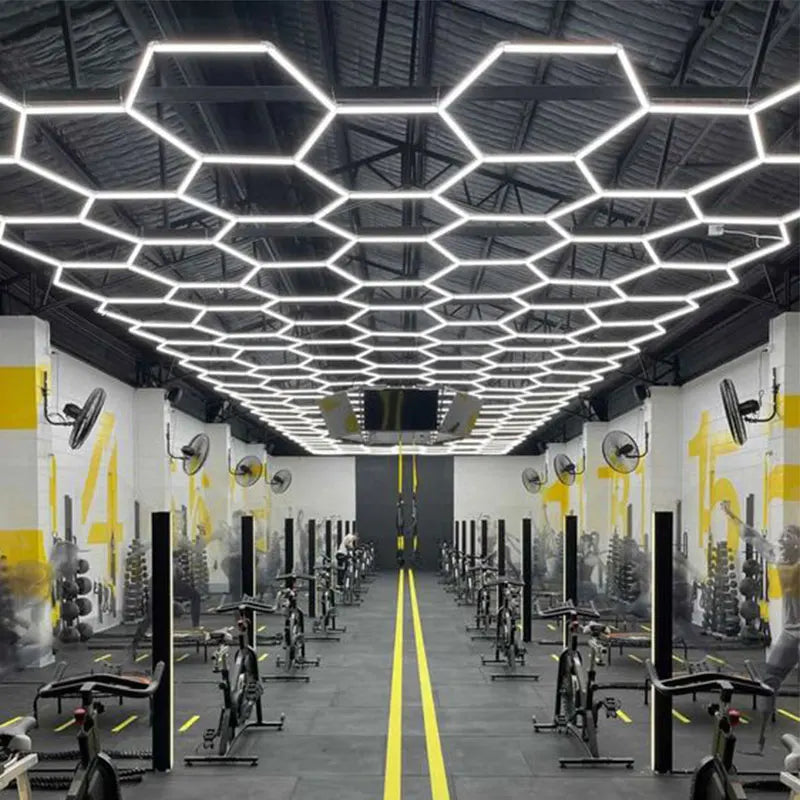 6000K Honeycomb LED Panel Lights for Auto Show Gym Lighting - Free Custom Design High Brightness Commercial Light Fixture