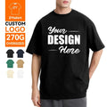 ZYtshirt Wholesale Customized 270GSM Heavyweight Cotton Oversized T-Shirt with Drop Shoulder and Custom Logo Printing