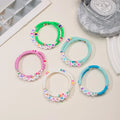 Custom Logo Letter Name 2PCS Set Handmade Polymer Clay Beaded Bracelet Boho Heishi Taylor Name Friendship Bracelet for Lady Kids