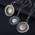 TongLing European Zinc Alloy Nickel Free Retro Large Pendant Necklace Vintage Circular Necklace for Autumn Winter