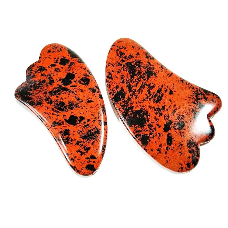 HY Gem Factory Supply Natural Polished mahogany obsidian Ice Cream Spoons Heated Gua Sha Tools for Eye quartz crystal