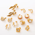 2023 Fashion French Irrengular Temperament Earrings Crystal Pearl C Shape Earrings for Women Jewelry Set