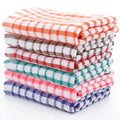 Factory High Quality Pure Cotton Woven Cleaning Cloths Towel Waffle Plaid Cotton Kitchen Dishwashing Cloth Tea Towels