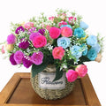 Simulation of 10 Hibiscus Flowers Artificial Bouquet 32cm Silk Flower Christmas Home Decoration