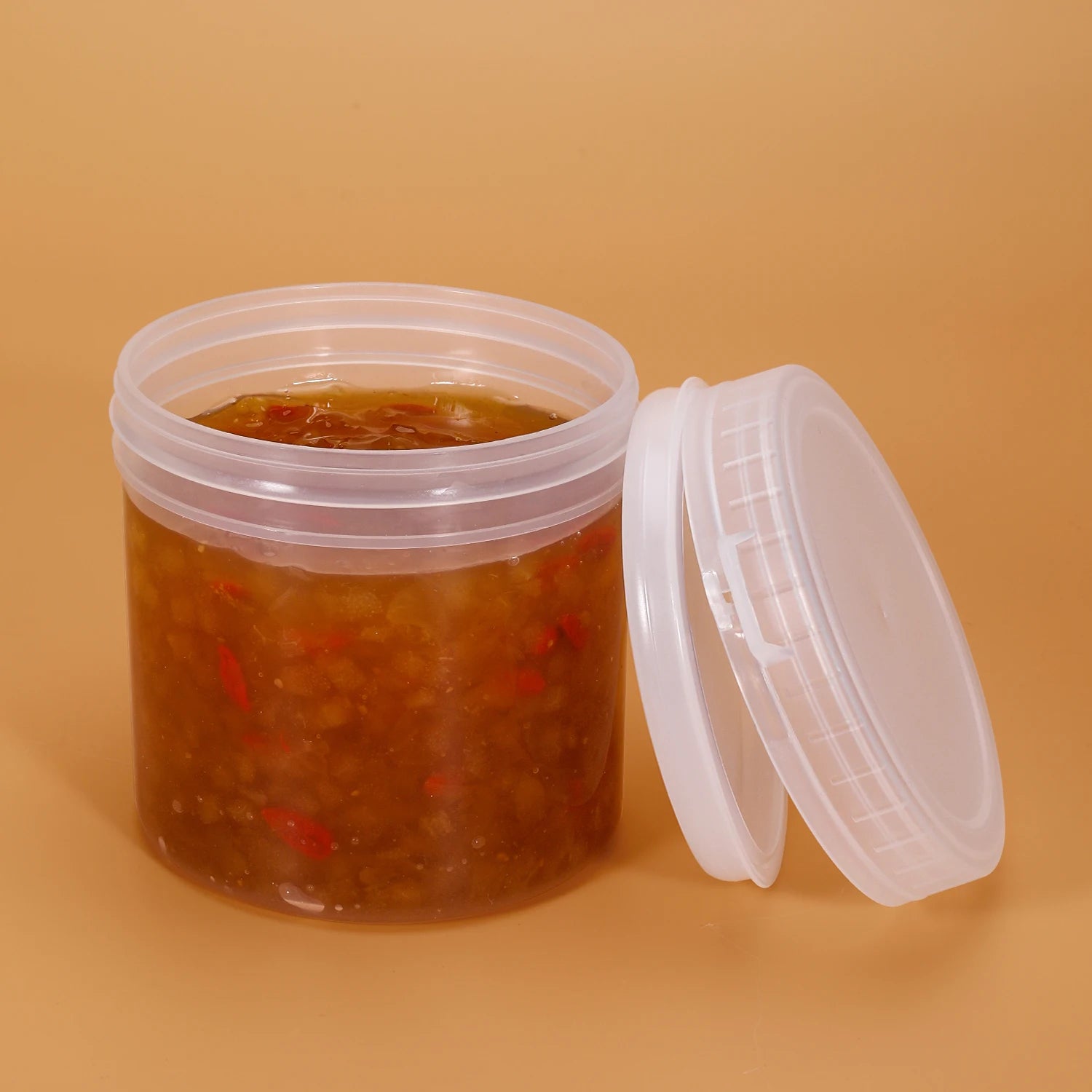 Round Plastic Jar for Packaging Peanut Food Kitchen Containers