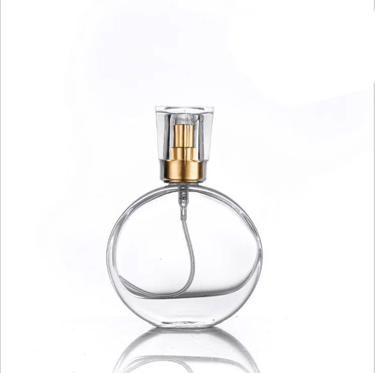 Luxury 30ml 50ml Empty Gold-Lid Perfume Glass Bottle Refillable Atomizer Spry Cosmetic Bottle