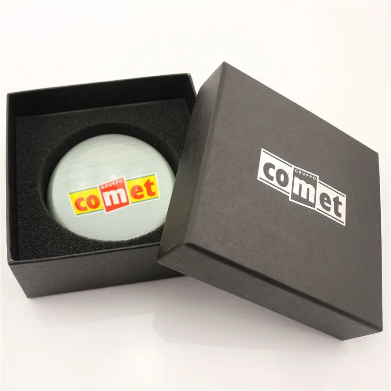 Personalized Crystal Clear Glass Hemisphere Paperweight - 80mm Photo Engraved Decorative Desk Gift