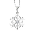 Hot Seller Custom Christmas Jewelry Snowflake Silver Pendant Necklace Setting White Zircons Pendant for Women