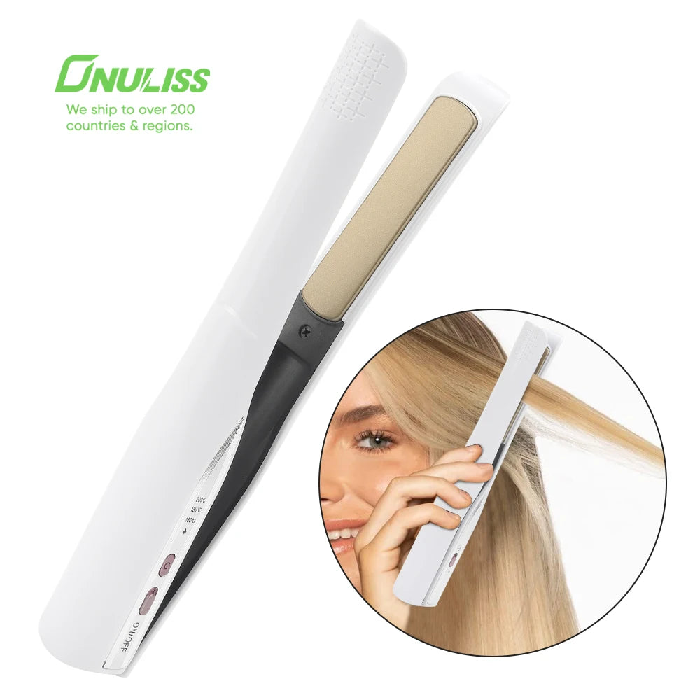 New Product 2025 Ceramic Portable Usb Rechargeable Cordless Flat Iron 2 in 1 Curling Iron Wireless Hair Mini Hair Straightener