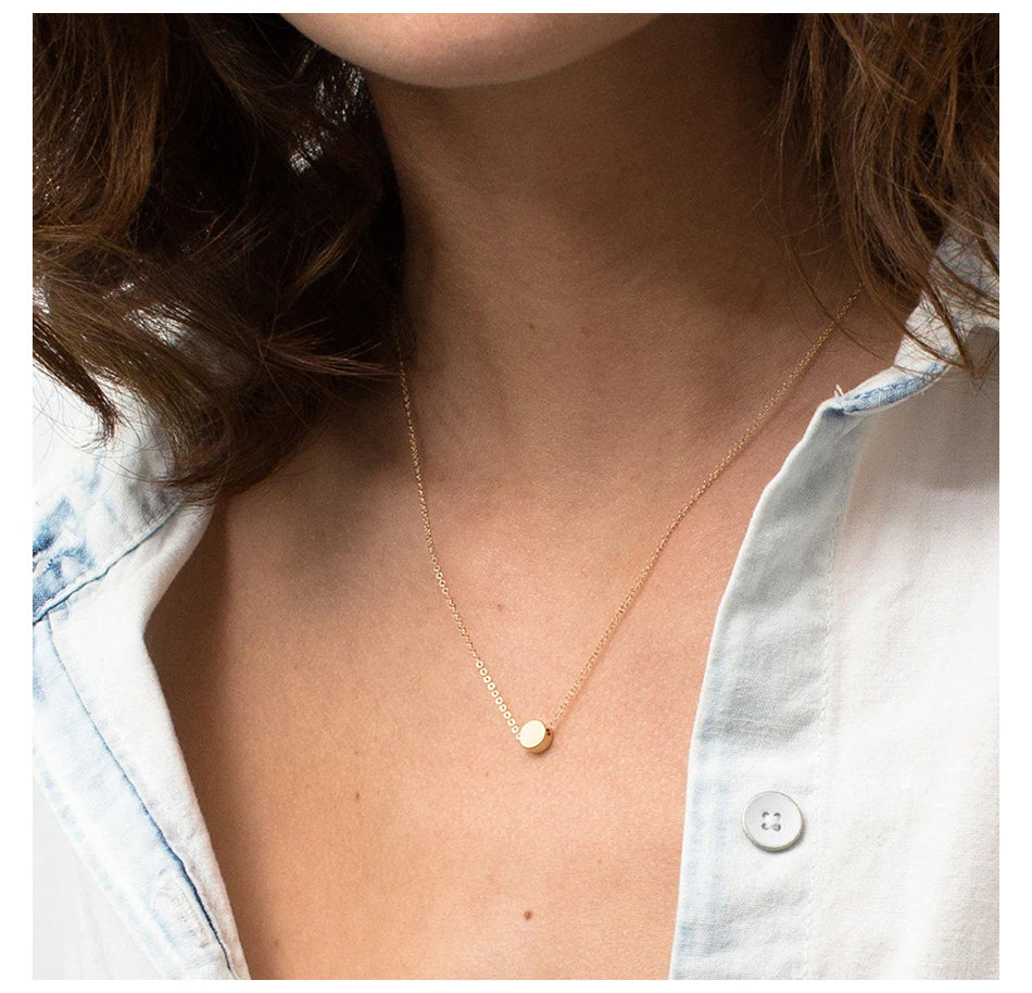 Stainless Steel Necklace Men Minimalist Dainty Necklace for Women Small Cute Pendant Necklace Brand Luxury Jewelry Engravable