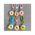 Cute Donut Keychain for Woman Novelty Kawaii Food Key Chain Girls Earphone Cover Sweet Key Chains Birthday Gifts