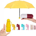 Hot Sales Design Pill Umbrella Five Folded Mini Sun Rain Pocket Folding Umbrella Business Gifts Hard Box UV Protection Umbrella