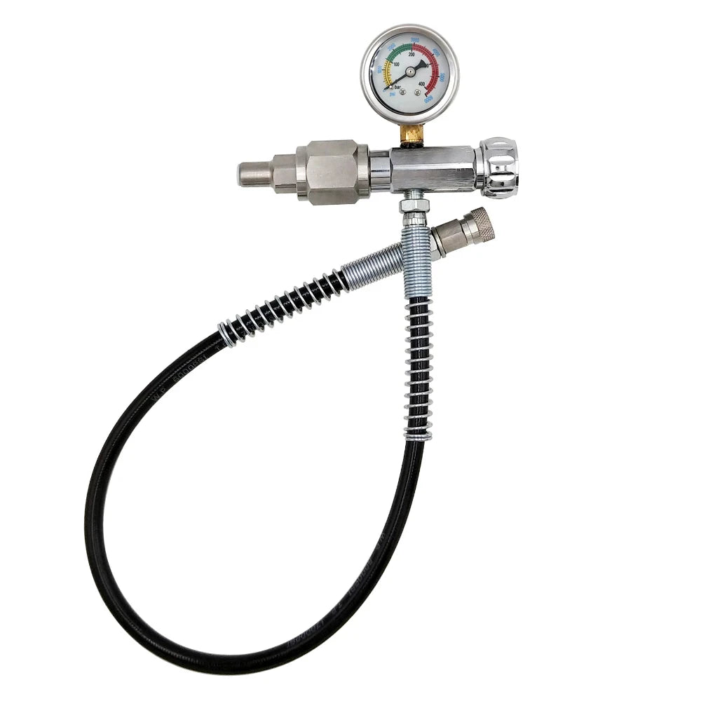 PCP Paintball DIN Fit HP Air Filling Station 4500PSI Refill Adapter to Scuba Tank with CGA347 Connection and 24Inch Hose