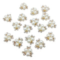 Imation Plastic ABS Crystal Diamond Pearls 2CM Fashion Flower Water Drill CCB Plate Buckle Beige Pearls for Jewelry Handmade