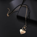 TongLing Handmade Fashion Heart Shape Pendant Necklace Women's Retro Gold Zinc Alloy Adjustable Sweater Necklace