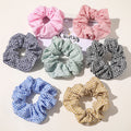 QIYUE High Grade Striped Elastic Hair Ties Korean Custom Large Fancy Hair Scrunchies