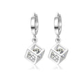 REETI 925 Sterling Silver Shiny Square Cubic Zircon  Hoop Earrings Ear Jewelry for Women Party Gifts