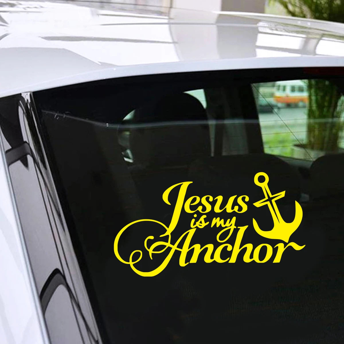 Fun Jesus Is My Anchor Decal Laptop Motorcycle Bumper Car Vinyl Wall Stickers Gift Die Cut Decals Latop Window Glass Sticker