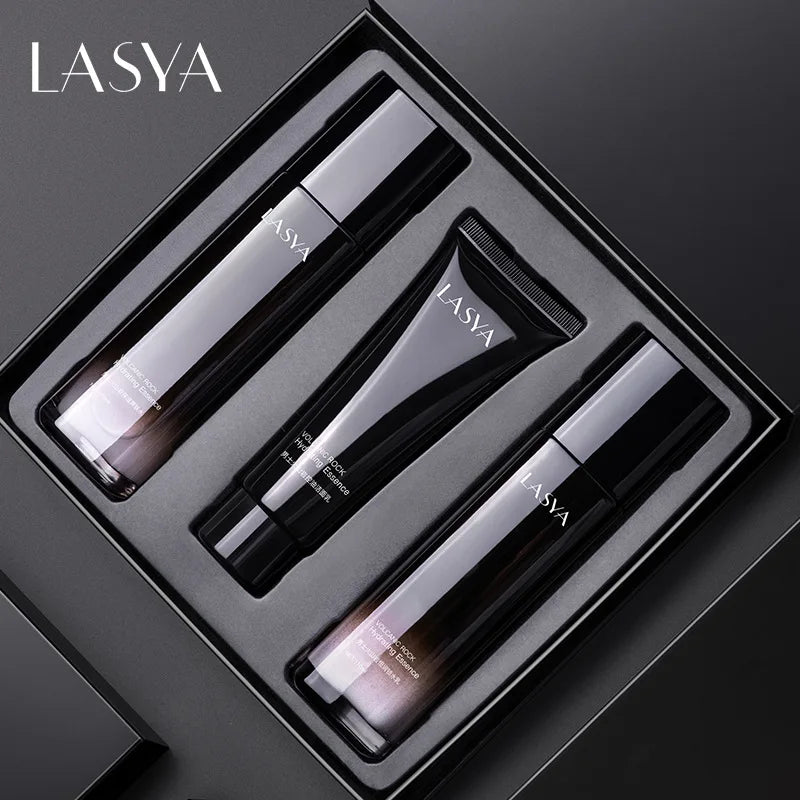 LASYA Men 3pcs Skin Care Set Volcanic Rock Hydrating Essence Oil Control Moisturizing Facial Cleanser Male Face Cream Suit