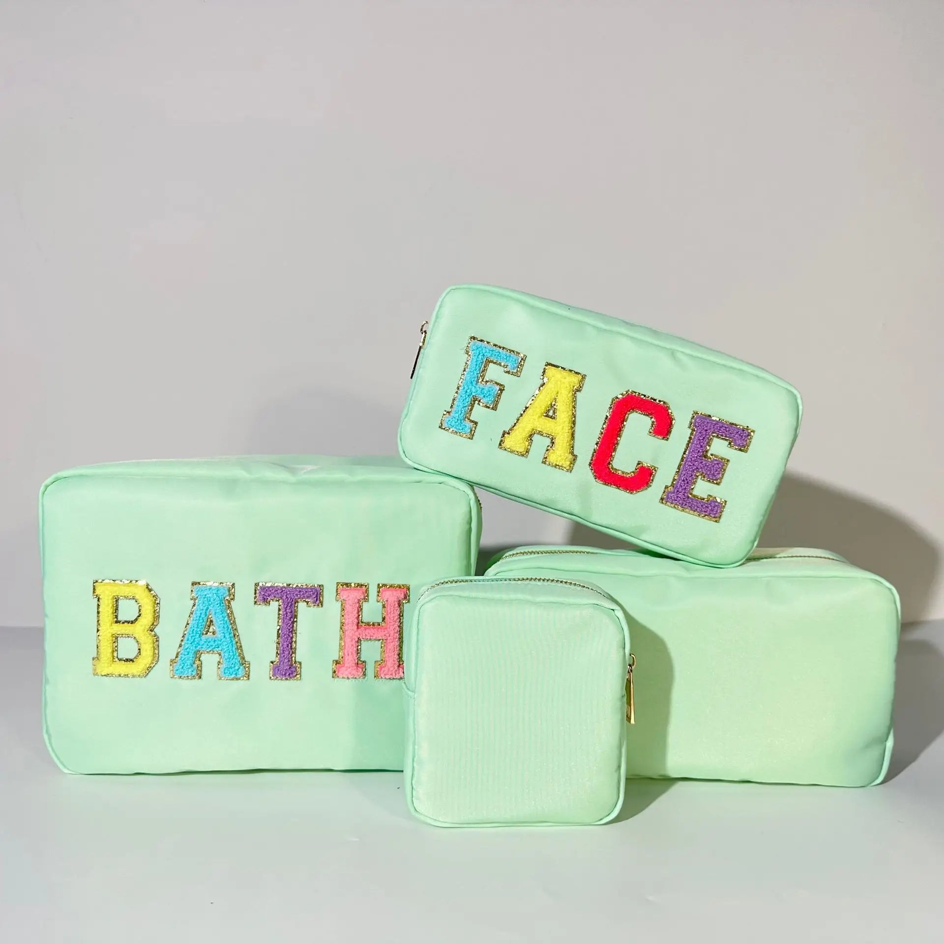 Stock S M L XL 4pcs Elegant Roomy Makeup Bags Lipstick Pouch DIY Patches Puzzle Kids Great Gifts for Women Small Makeup Case
