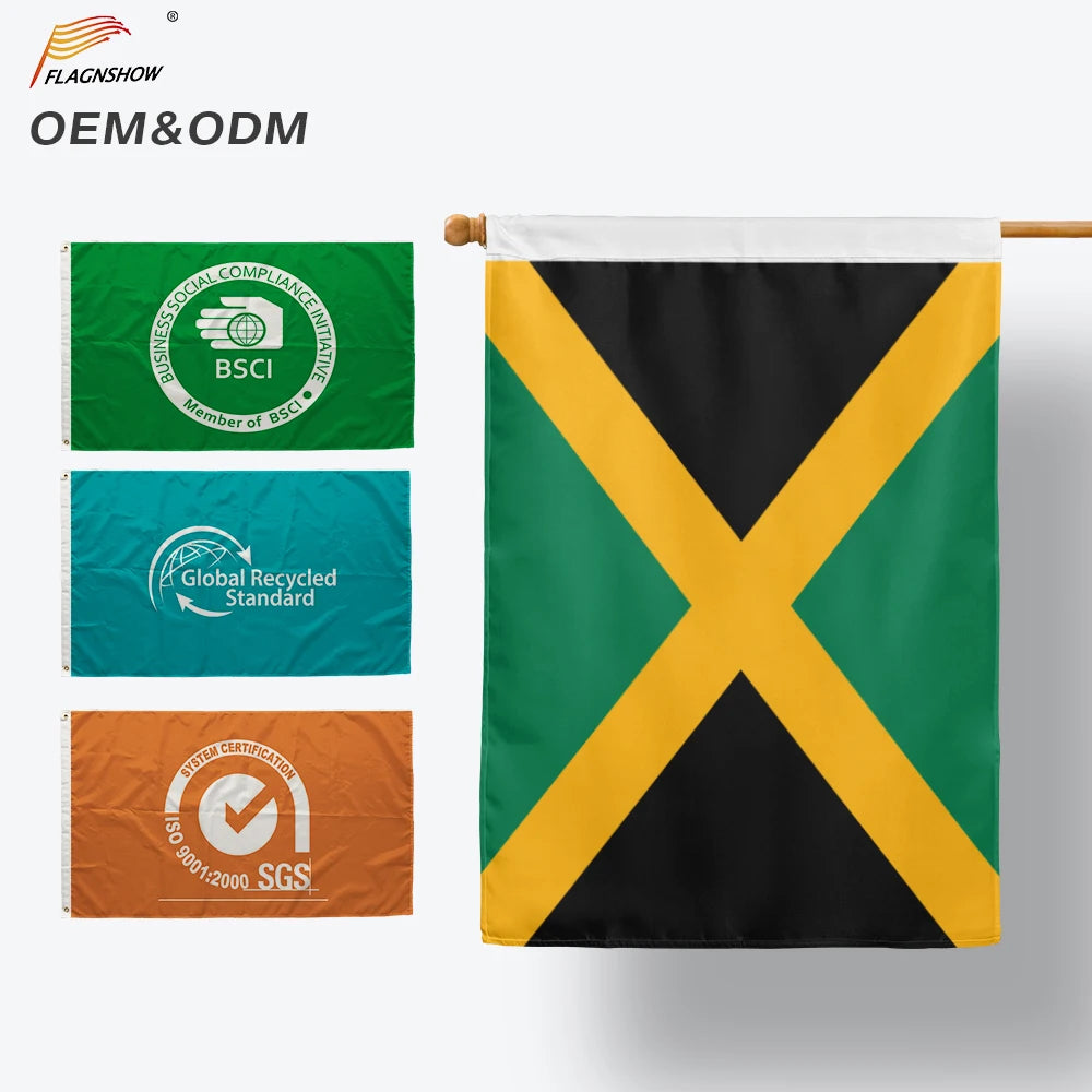 BOLISI Wholesale 3x5 Ft 90x150 Printed Polyester Jamaican Flags Jamaica Flag