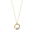 Milskye 925 Sterling Silver 18k Gold Pave White Diamond Cubic Zirconia C Necklace