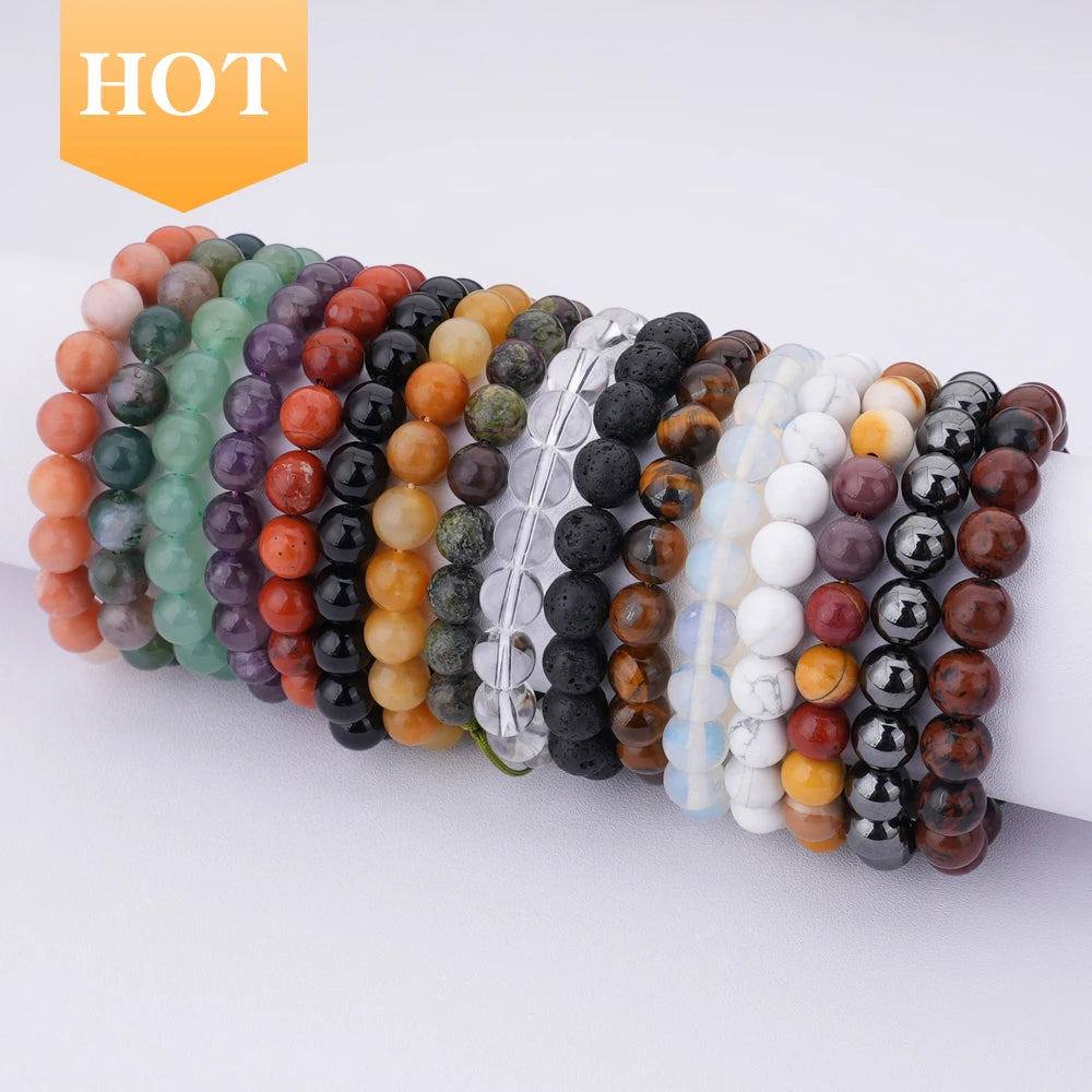 Wholesale Custom Adjustable Women Healing Rose Quartz Crystal Tiger Eye Natural Stone for Bracelets Jewelry