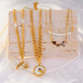 Ins Hot 18k Gold Plated PVD Space Element Pendant Pearl Shell Embellished Space Necklace Stainless Steel Necklace Jewelry