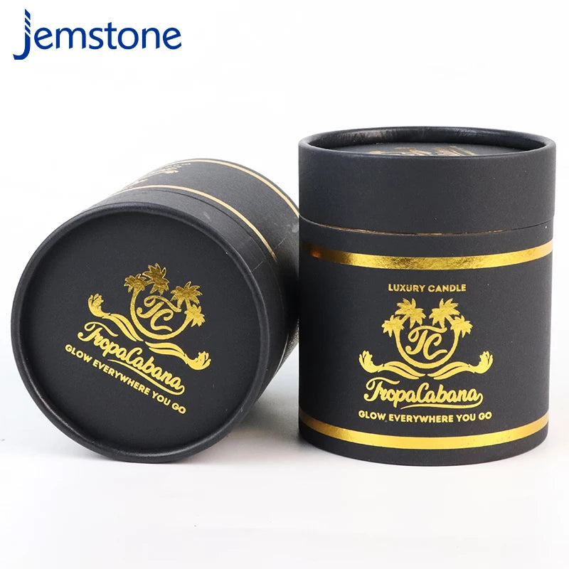 Custom Eco Friendly Paperboard Container Skincare Type Luxury Candle Paper Tube Packaging
