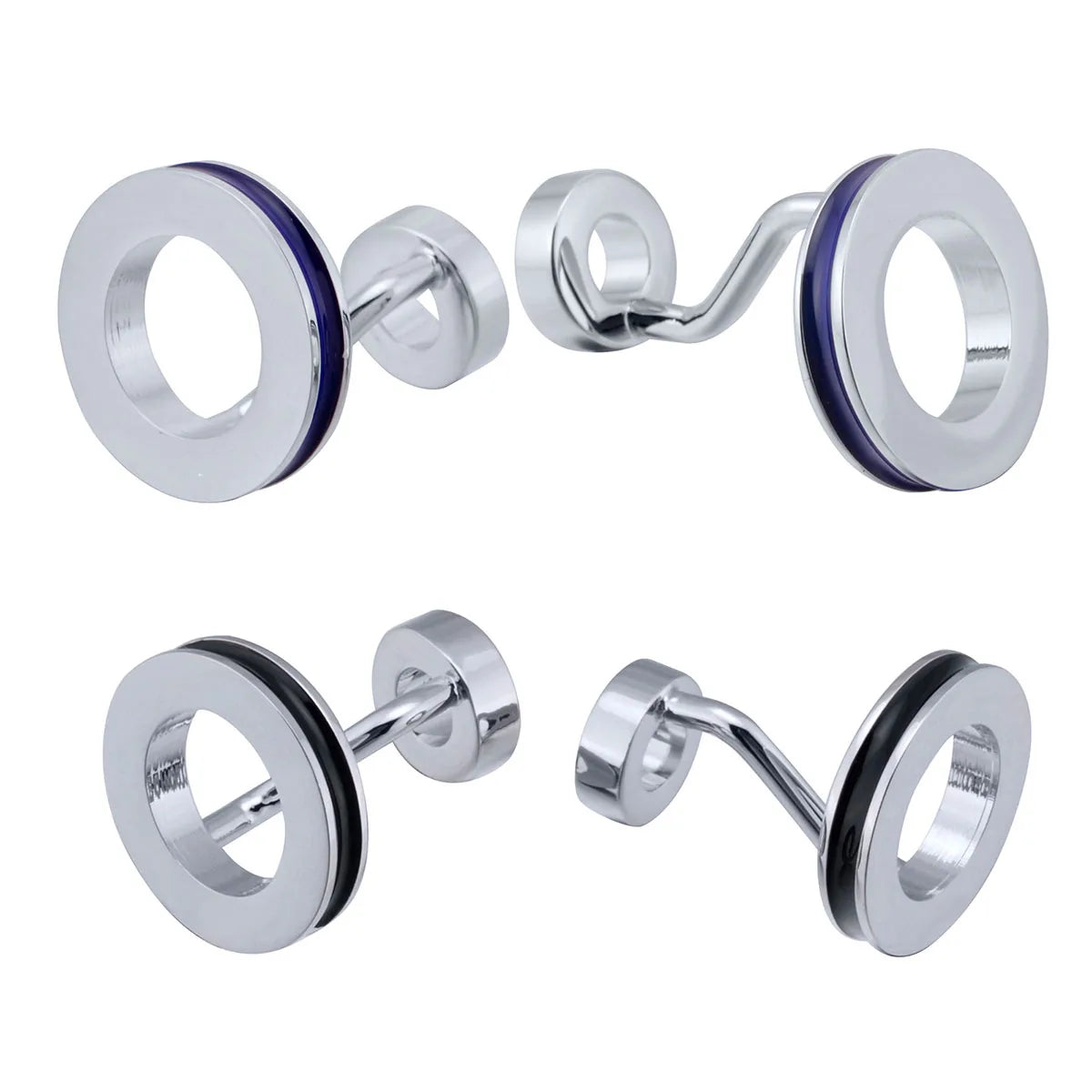 Wholesale Reversible Enamel Premium Cufflinks Custom Mens Suit Shirt Fashion Accessory Wedding Tuxedo Trendy Jewelry Gift Set