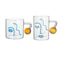 Popular Ins Style Creative Ball Handle Glass Water Cup Tea Cup Coffee Cup