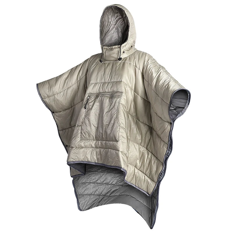 Waterproof Outdoor Custom Winter Hooded Poncho Camp Hiking Sleeping Bag Cloak Cape Wearable Hoodie Blanket