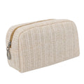 Popular Storage Organizer Eco Friendly Beige Color PP Straw Woven Bag Portable square Zipper Travel Cosmetic Pouch for Women