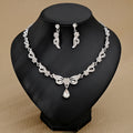 Rhinestone Necklace Silver Chain Jewelry Sets Choker Necklace Wedding Necklaces and Earrings for Women