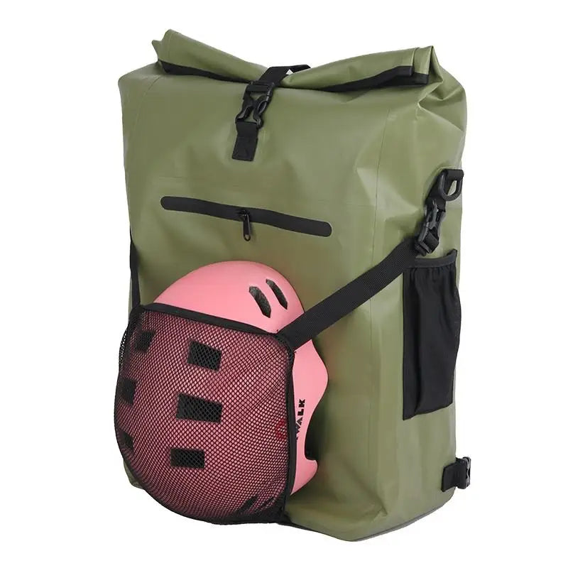 25L 100% Waterproof Reflective Multi-purpose Bike Pannier 3 in 1 Rear Bicycle Bag with Computer Compartment for Cycling Tours