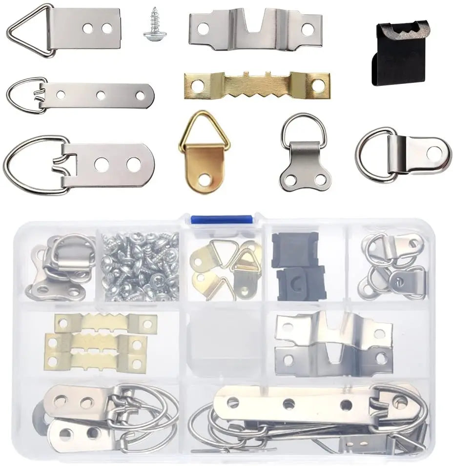 Photo Frame Hanging Hooks Kit 9 Models Picture Hanger Hooks with Screws for Office Family Photo Picture Painting Hanging Assort