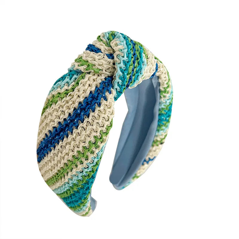European and American Beach Style New Fashion Straw Braided Hair Accessories Wide-brimmed Headband for Women
